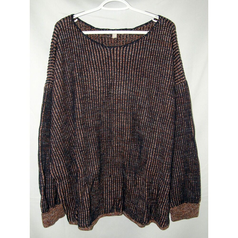 NEW Navy Blue Striped Plus Sz 26/28 Cozy Stretchy Pullover Sweater WOMAN WITHIN